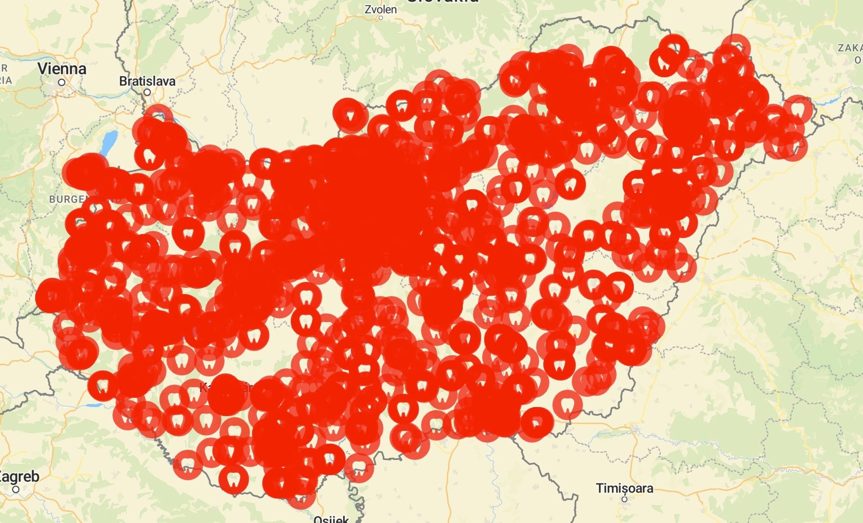 Országos fogászati térkép | Fogorvosok, szájsebészek, dentálhigiénikusok, fogászati rendelők